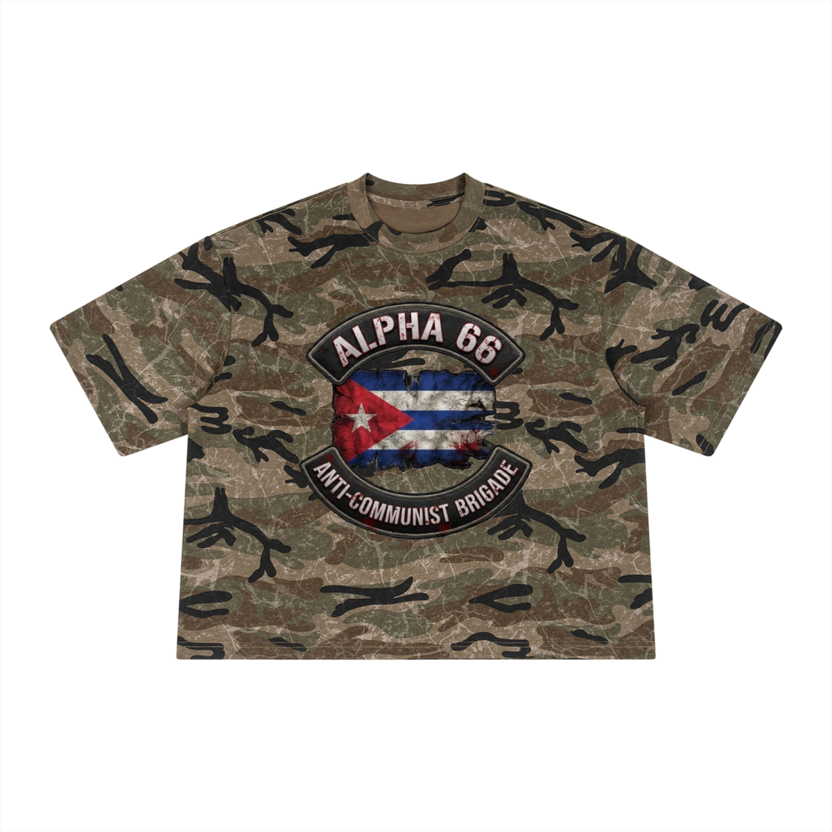 Unisex Boxy Camo Print T-Shirt