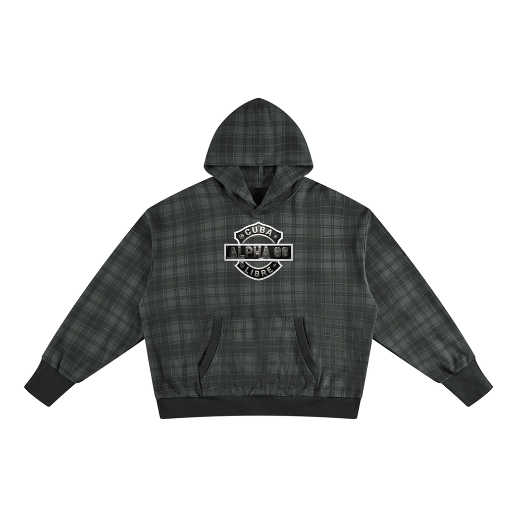 Unisex Plaid Color Block Hoodie