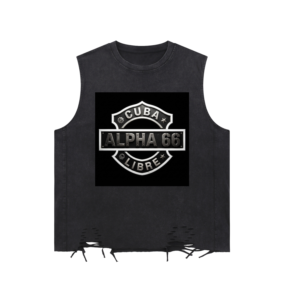 Snow Washed Raw-Hem Tank Top