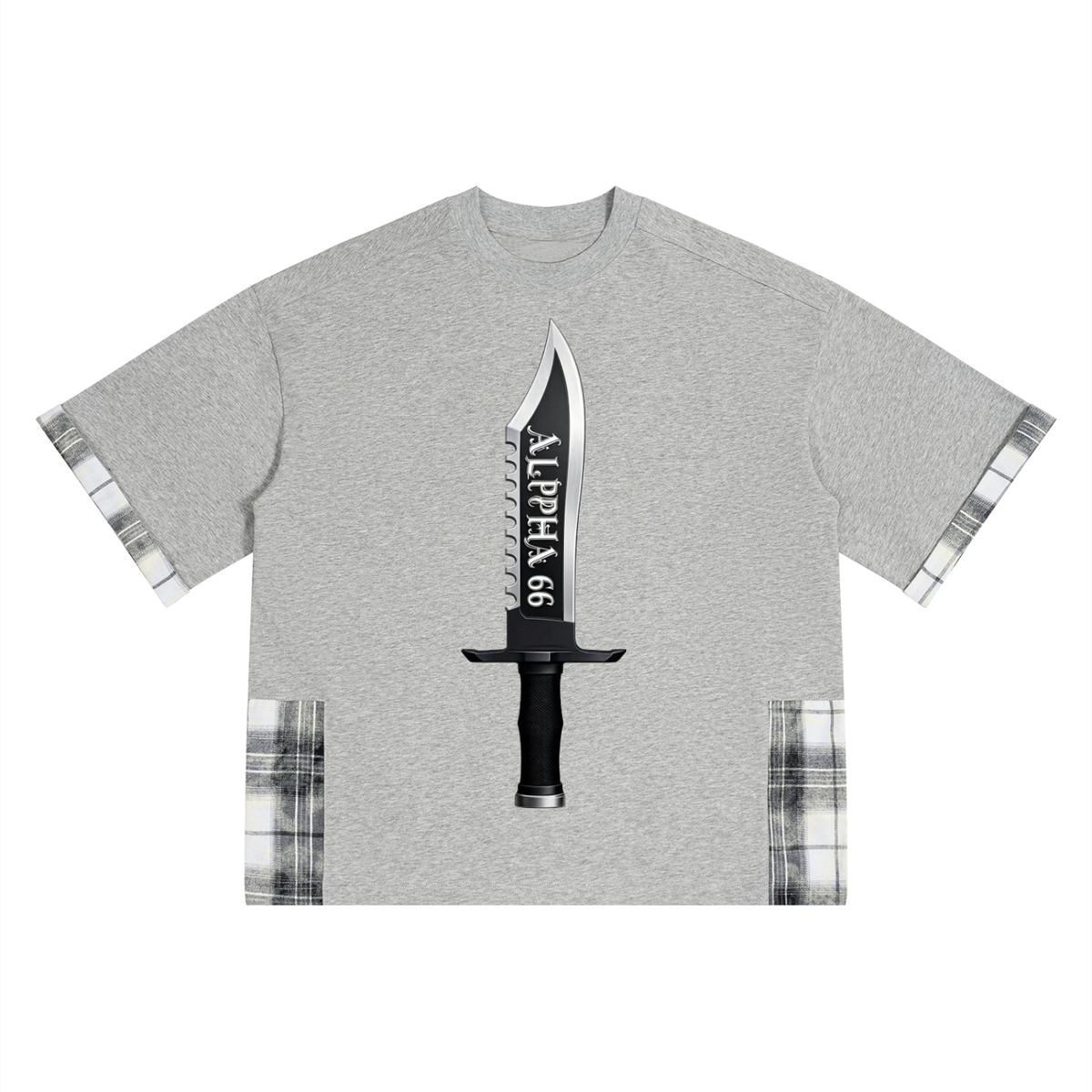 Unisex Plaid Paneled T-Shirt