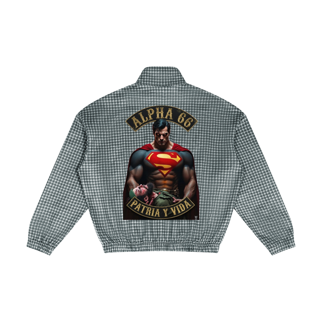 Unisex Plaid Quarter-Zip Sweatshirt