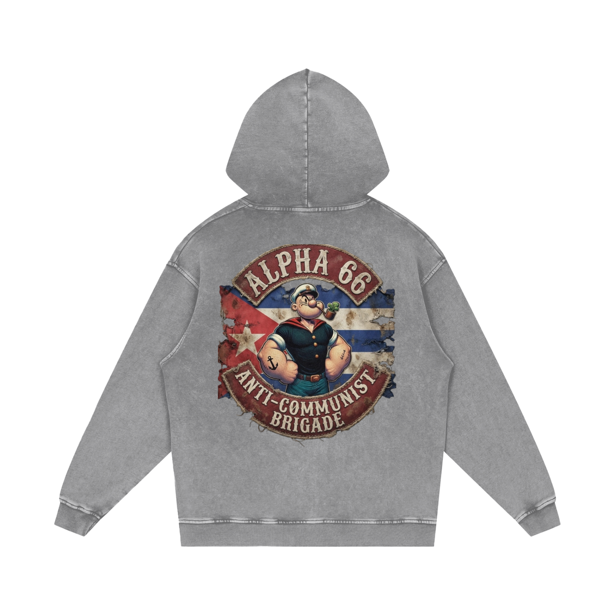Snow Washed Loose Cotton Hoodie