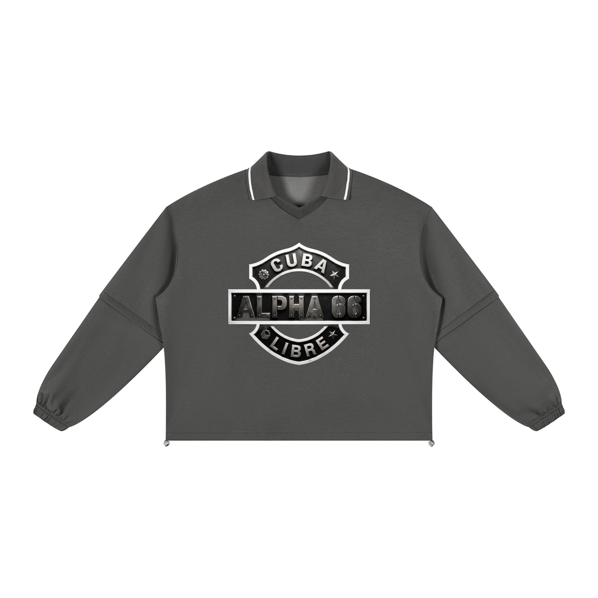 Unisex Boxy Collared Detachable Sweatshirt
