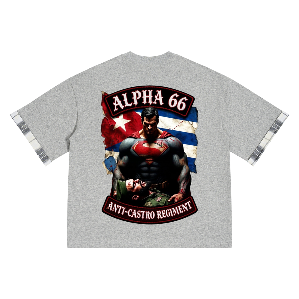 Unisex Plaid Paneled T-Shirt