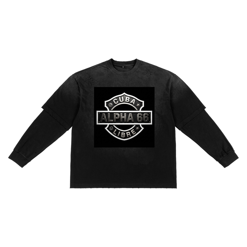 Sunfade Hand-Frayed Faux Two-Piece T-Shirt
