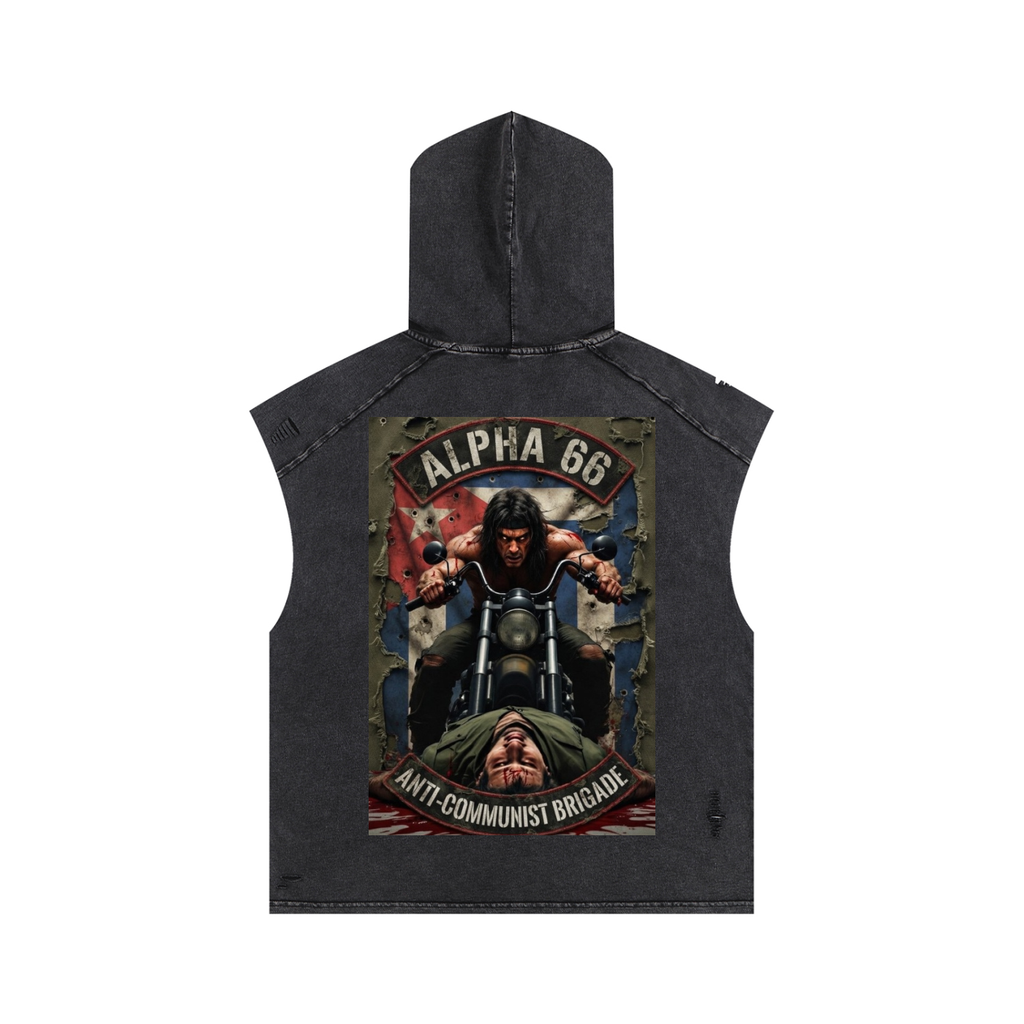 Snow Washed Boxy Hooded Tank Top