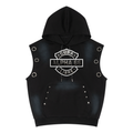 Unisex Vintage Wash Sun Fade Sleeveless Hoodie