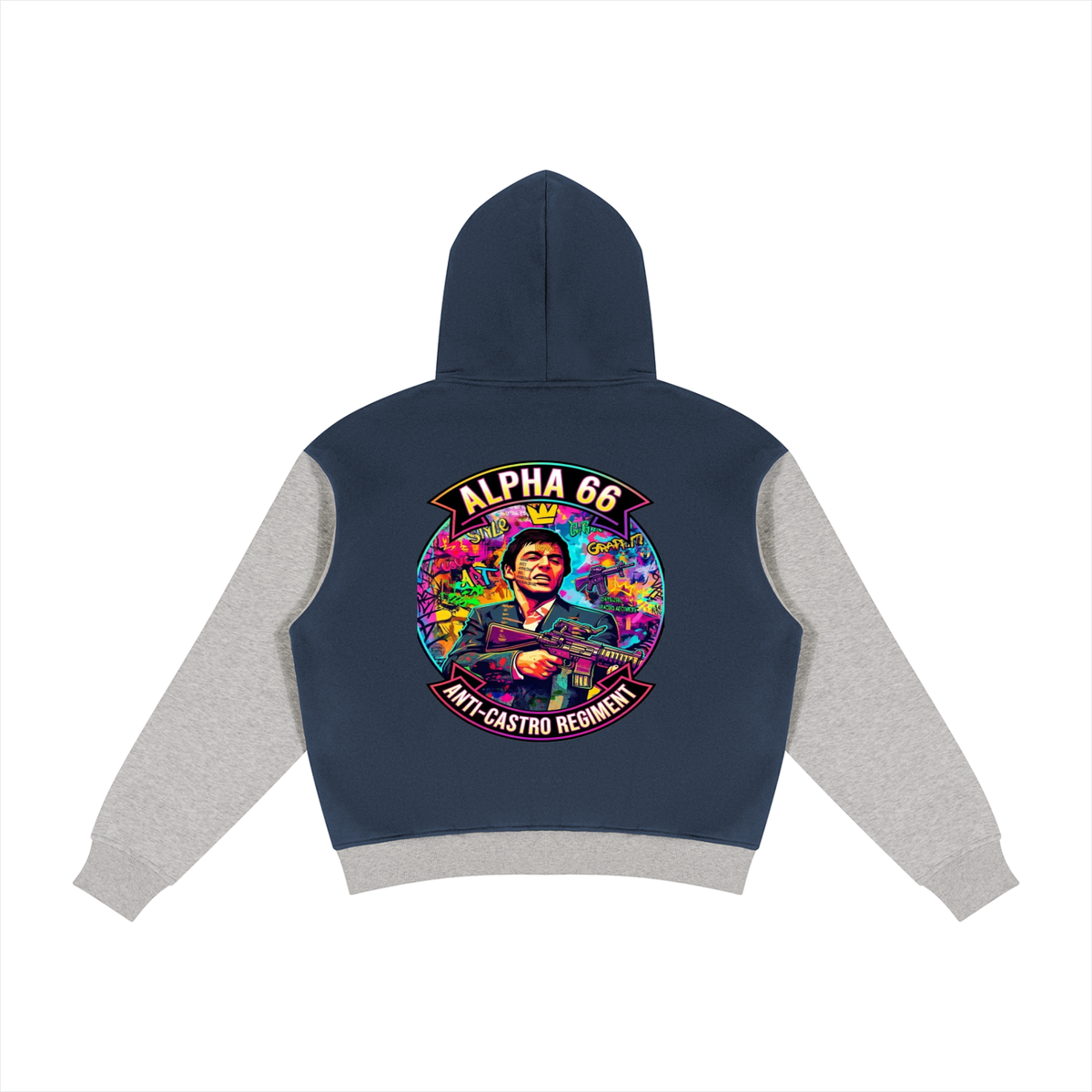 Unisex Color Block Fleece Full Zip Hoodie