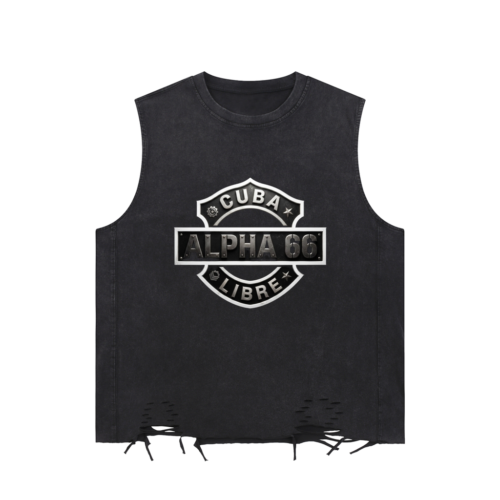 Snow Washed Raw-Hem Tank Top