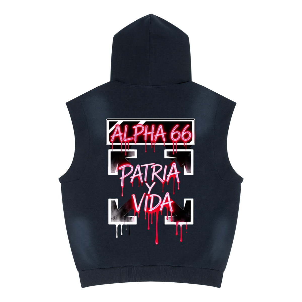 Unisex Vintage Wash Sun Fade Sleeveless Hoodie
