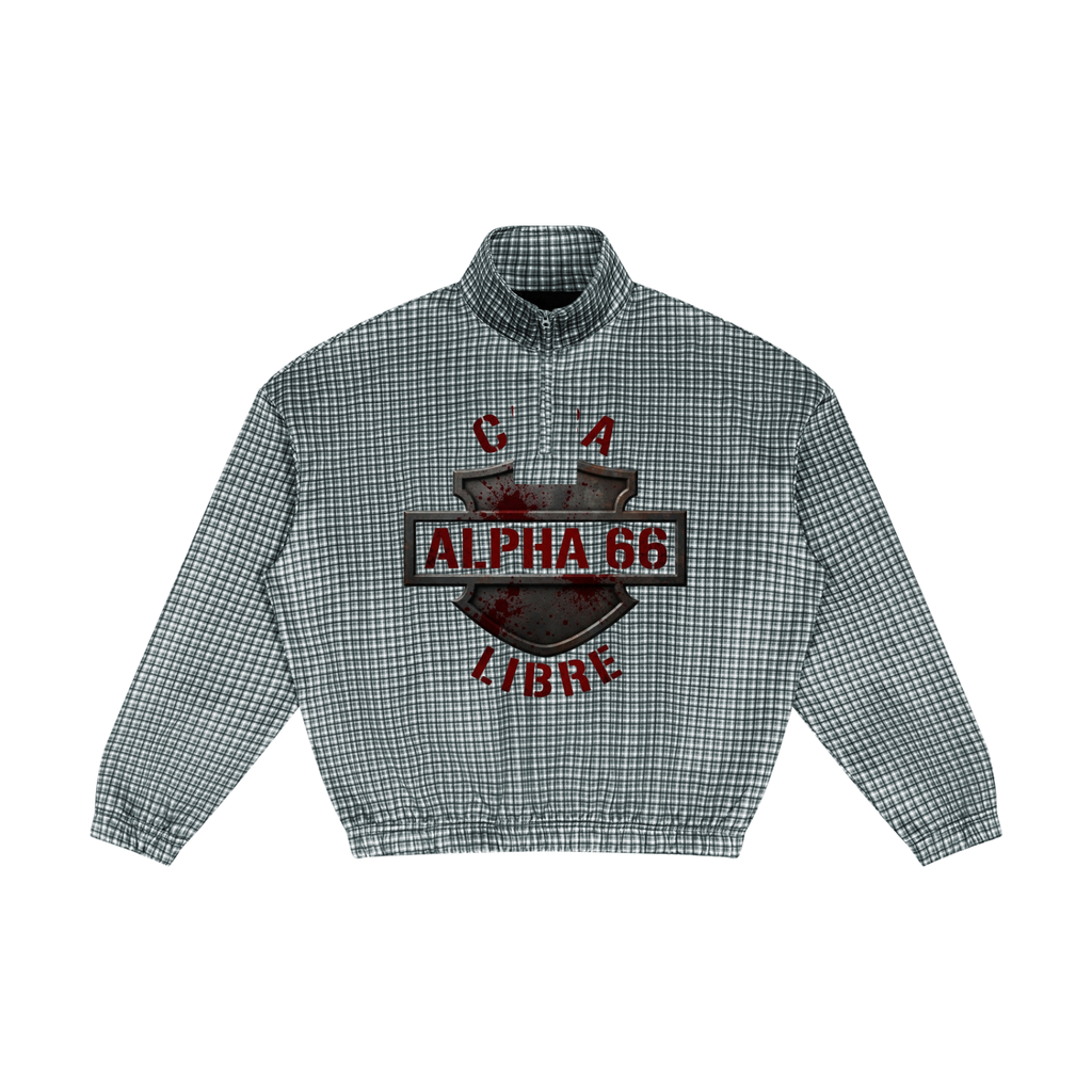 Unisex Plaid Quarter-Zip Sweatshirt