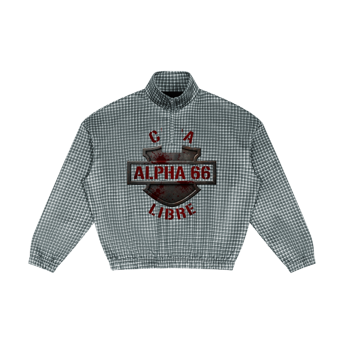 Unisex Plaid Quarter-Zip Sweatshirt