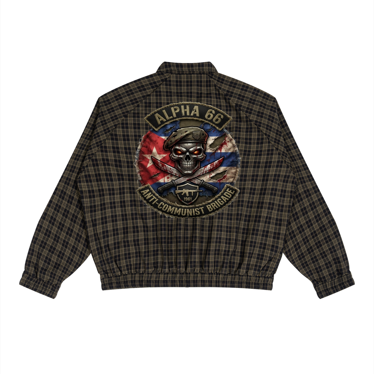 Unisex Plaid Full-Zip Track Jacket