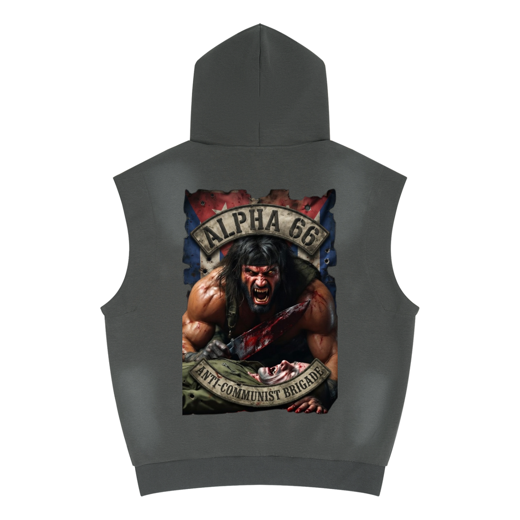 Unisex Vintage Wash Sun Fade Sleeveless Hoodie
