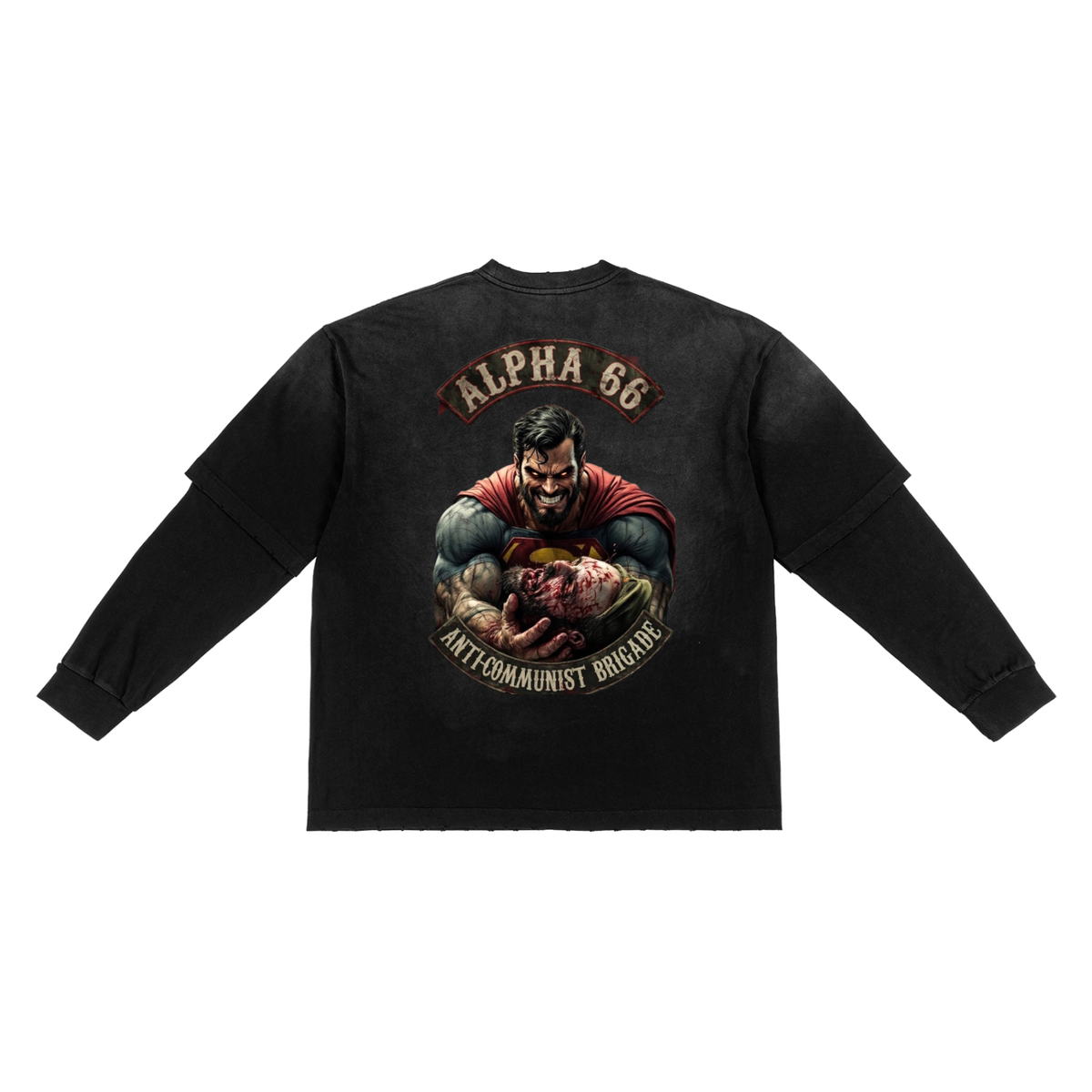 Sunfade Hand-Frayed Faux Two-Piece T-Shirt