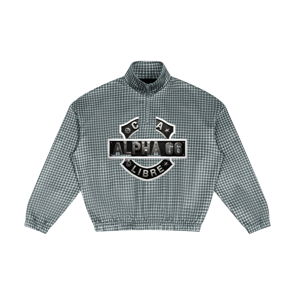 Unisex Plaid Quarter-Zip Sweatshirt