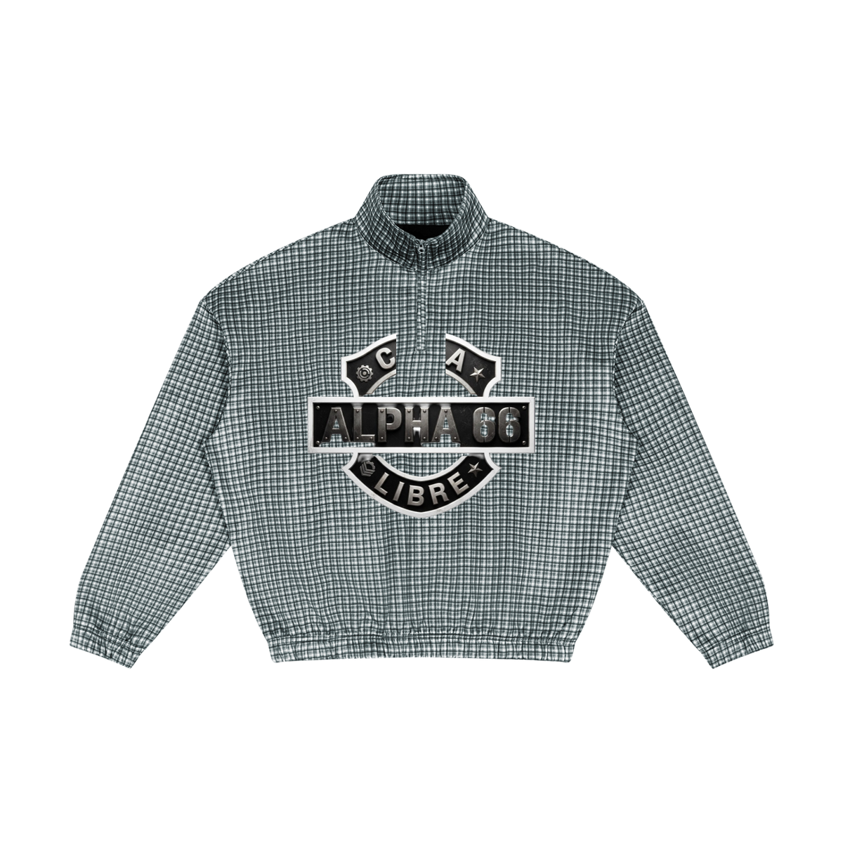 Unisex Plaid Quarter-Zip Sweatshirt