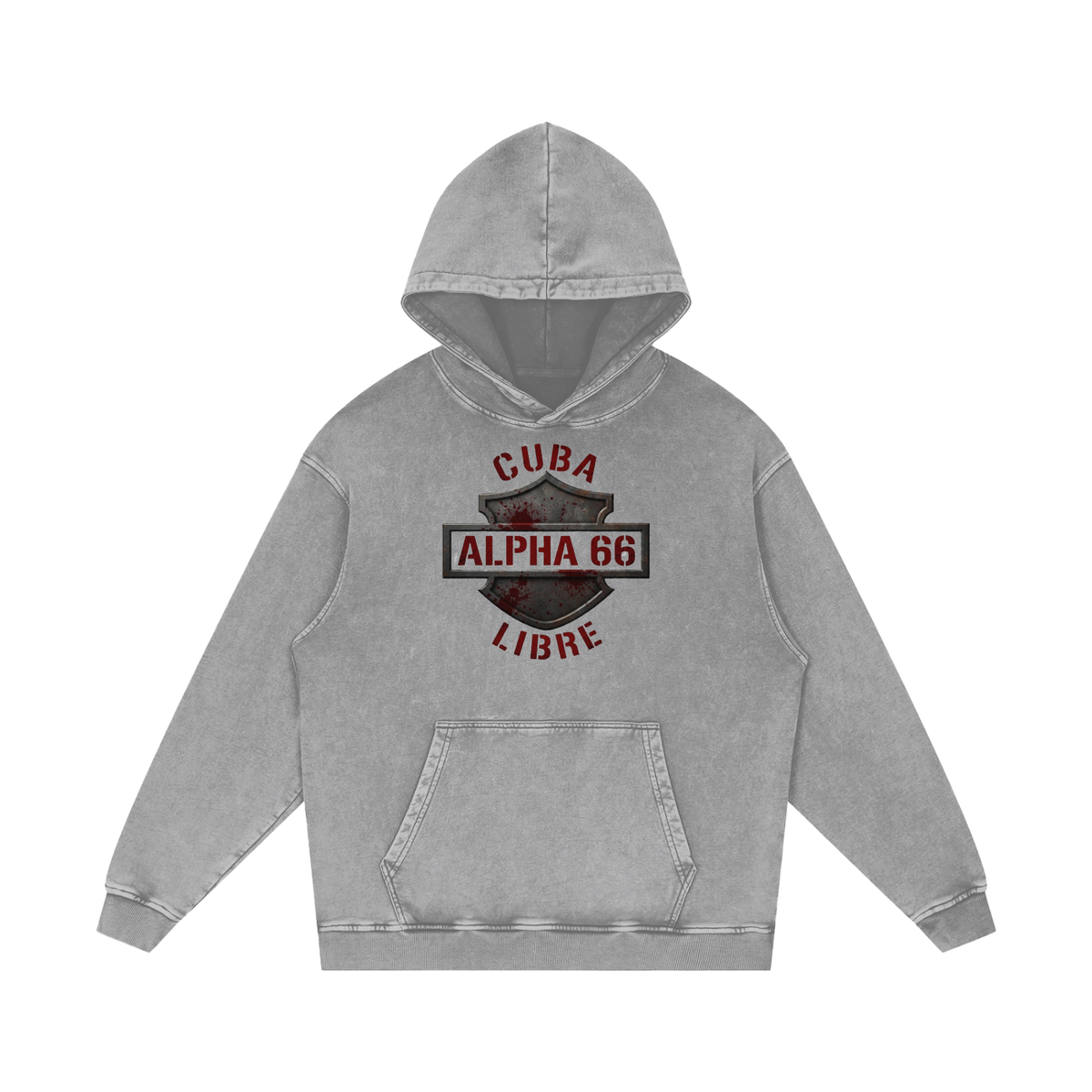 Snow Washed Loose Cotton Hoodie