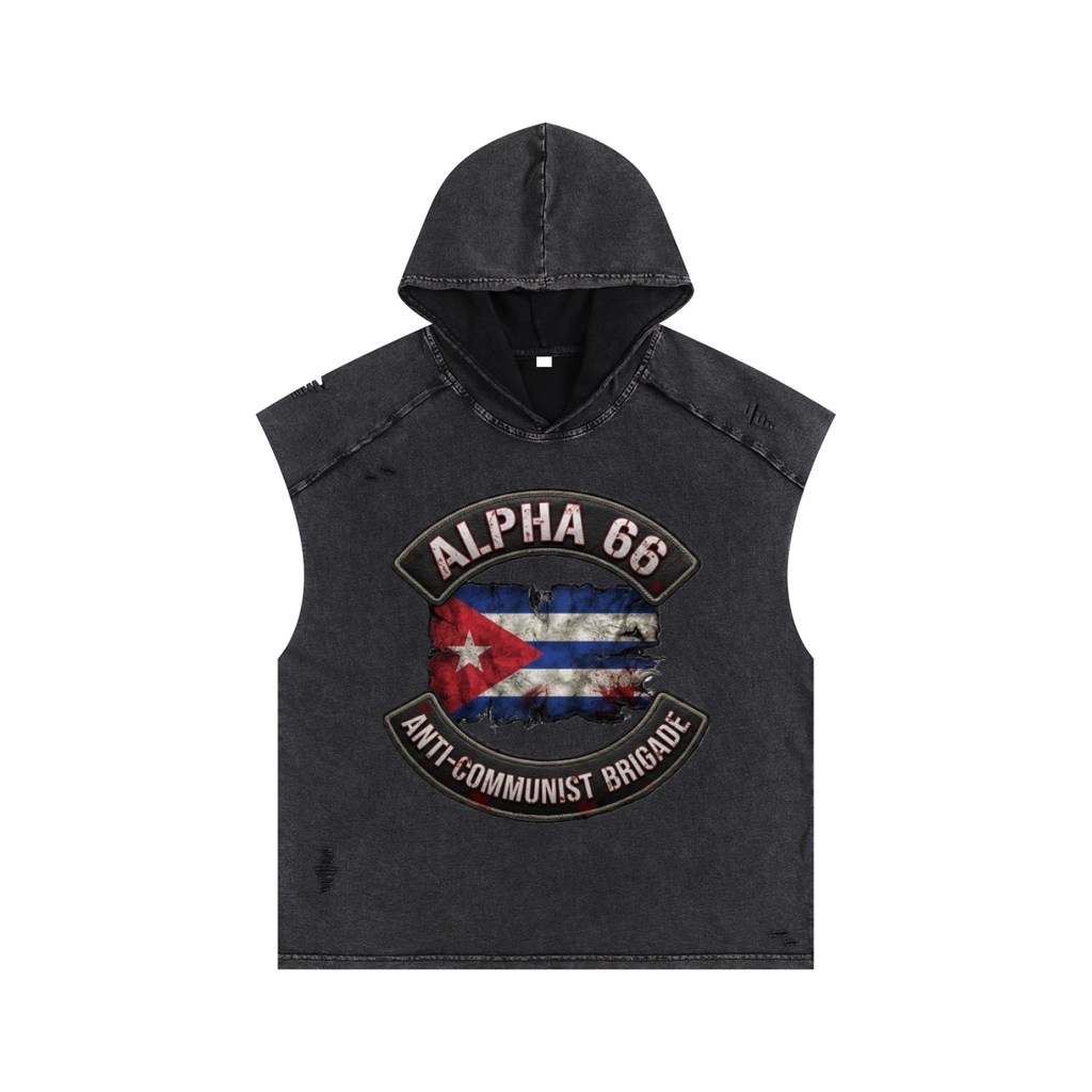 Snow Washed Boxy Hooded Tank Top