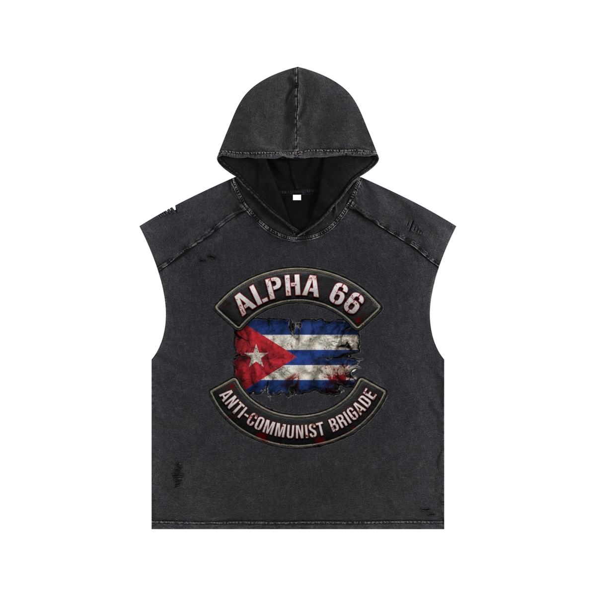 Snow Washed Boxy Hooded Tank Top