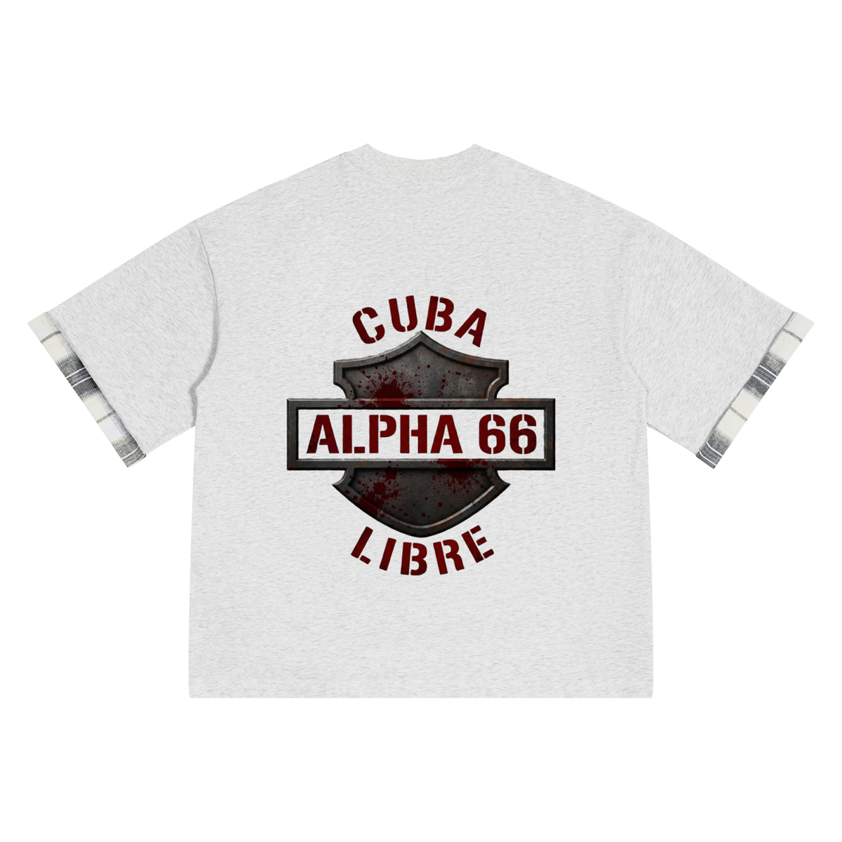 Unisex Plaid Paneled T-Shirt