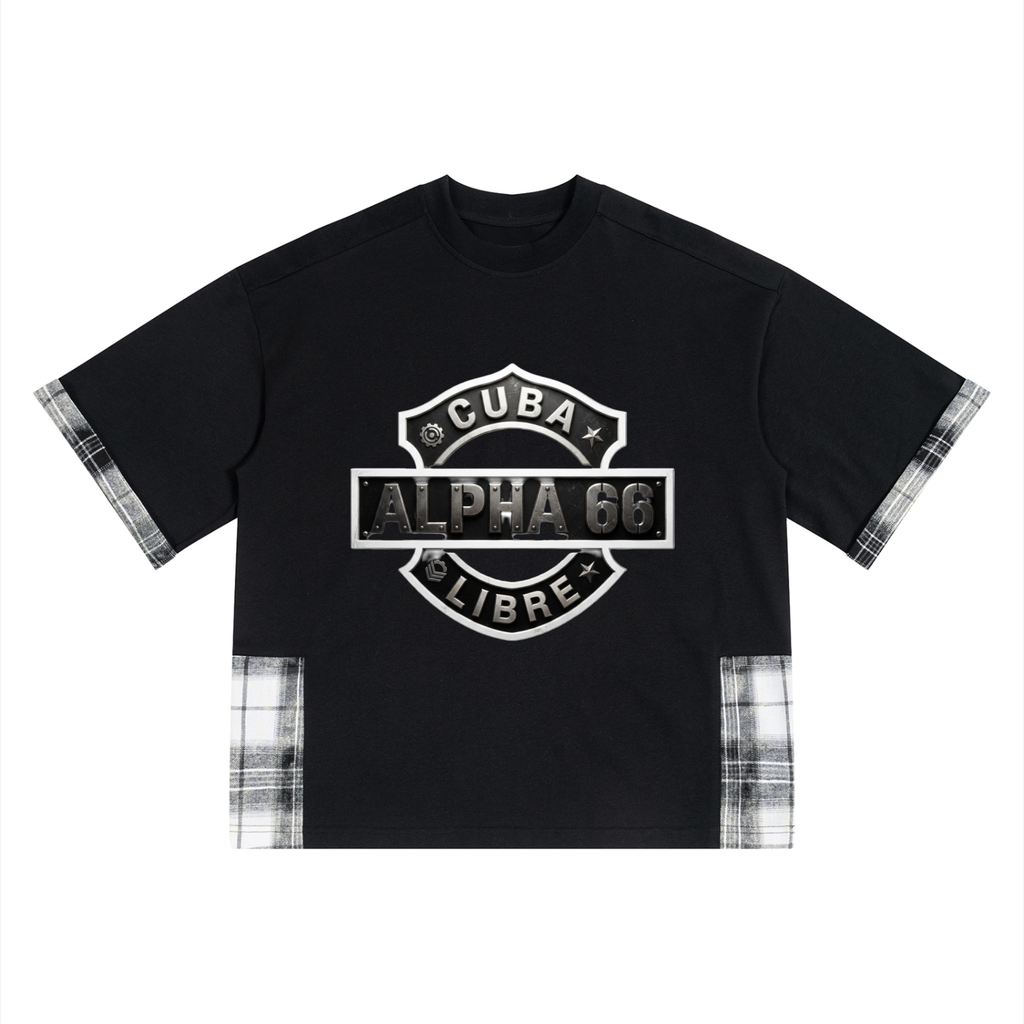 Unisex Plaid Paneled T-Shirt