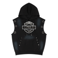 Unisex Vintage Wash Sun Fade Sleeveless Hoodie