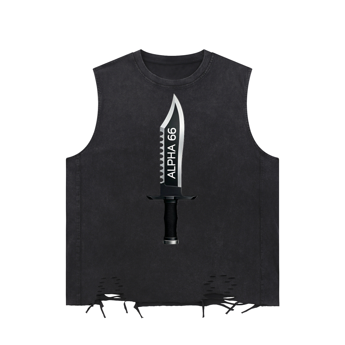 Snow Washed Raw-Hem Tank Top