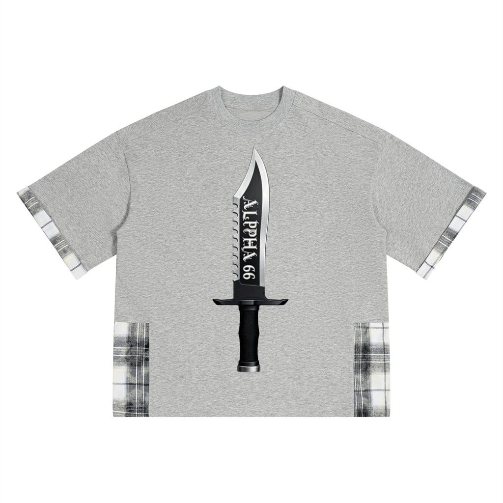 Unisex Plaid Paneled T-Shirt