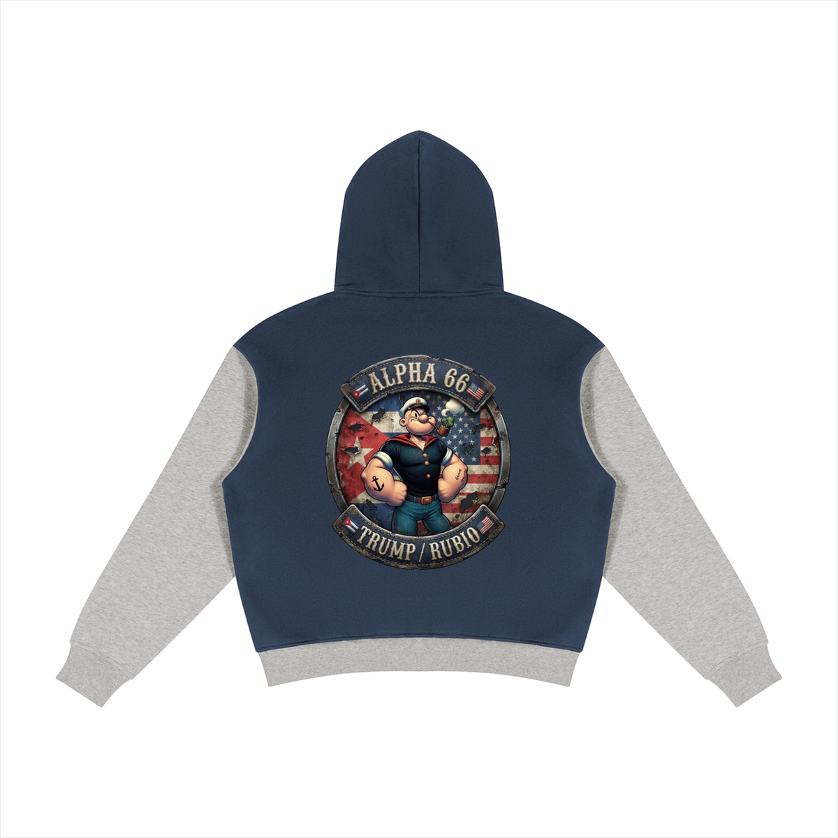 Unisex Color Block Fleece Full Zip Hoodie