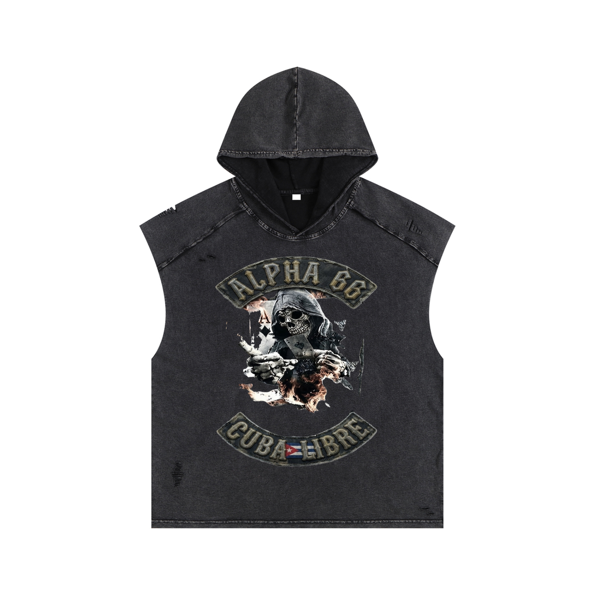Snow Washed Boxy Hooded Tank Top