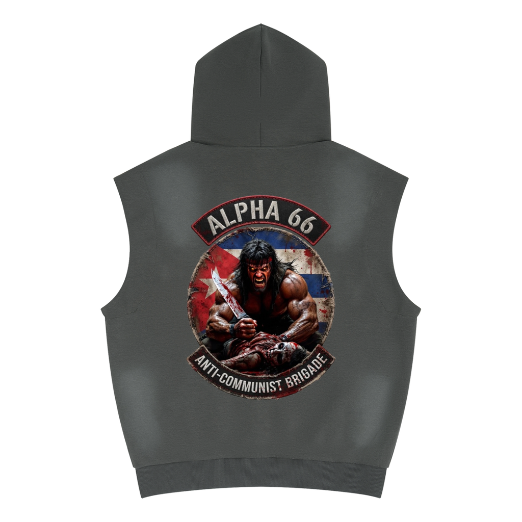 Unisex Vintage Wash Sun Fade Sleeveless Hoodie