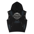 Unisex Vintage Wash Sun Fade Sleeveless Hoodie
