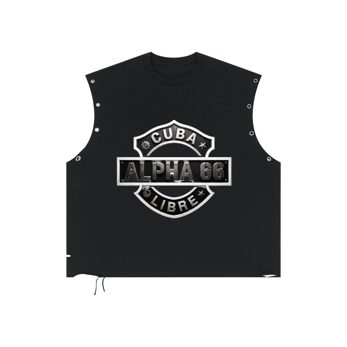 Distressed Grommet Eyelet Tank Top