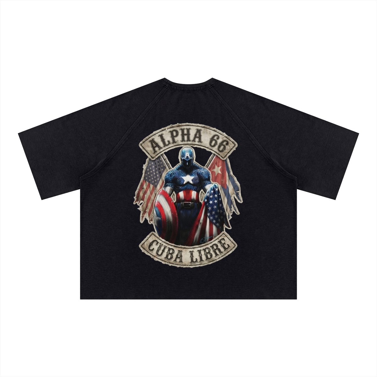 Unisex Mineral Wash Boxy Waffle T-Shirt