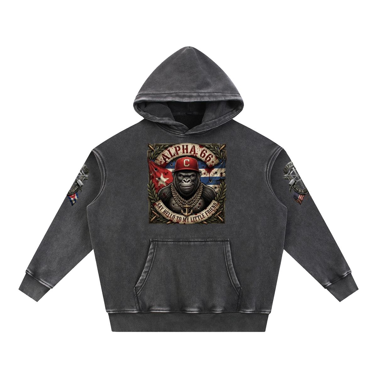 Snow Wash Fleece Oversize Hoodie