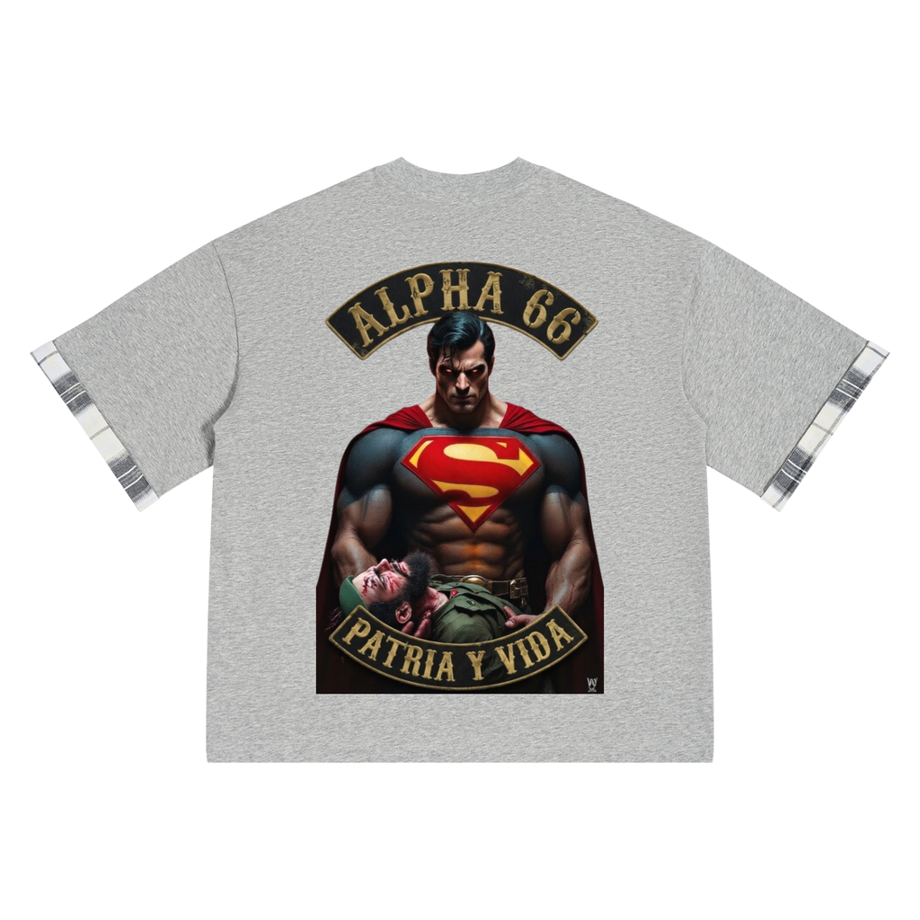 Unisex Plaid Paneled T-Shirt