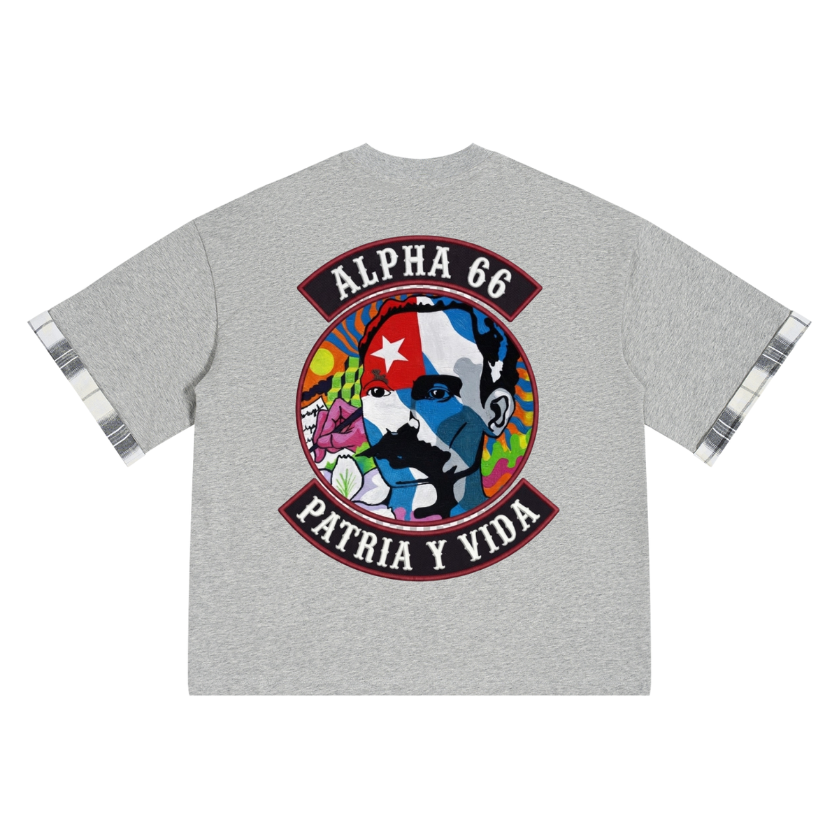Unisex Plaid Paneled T-Shirt