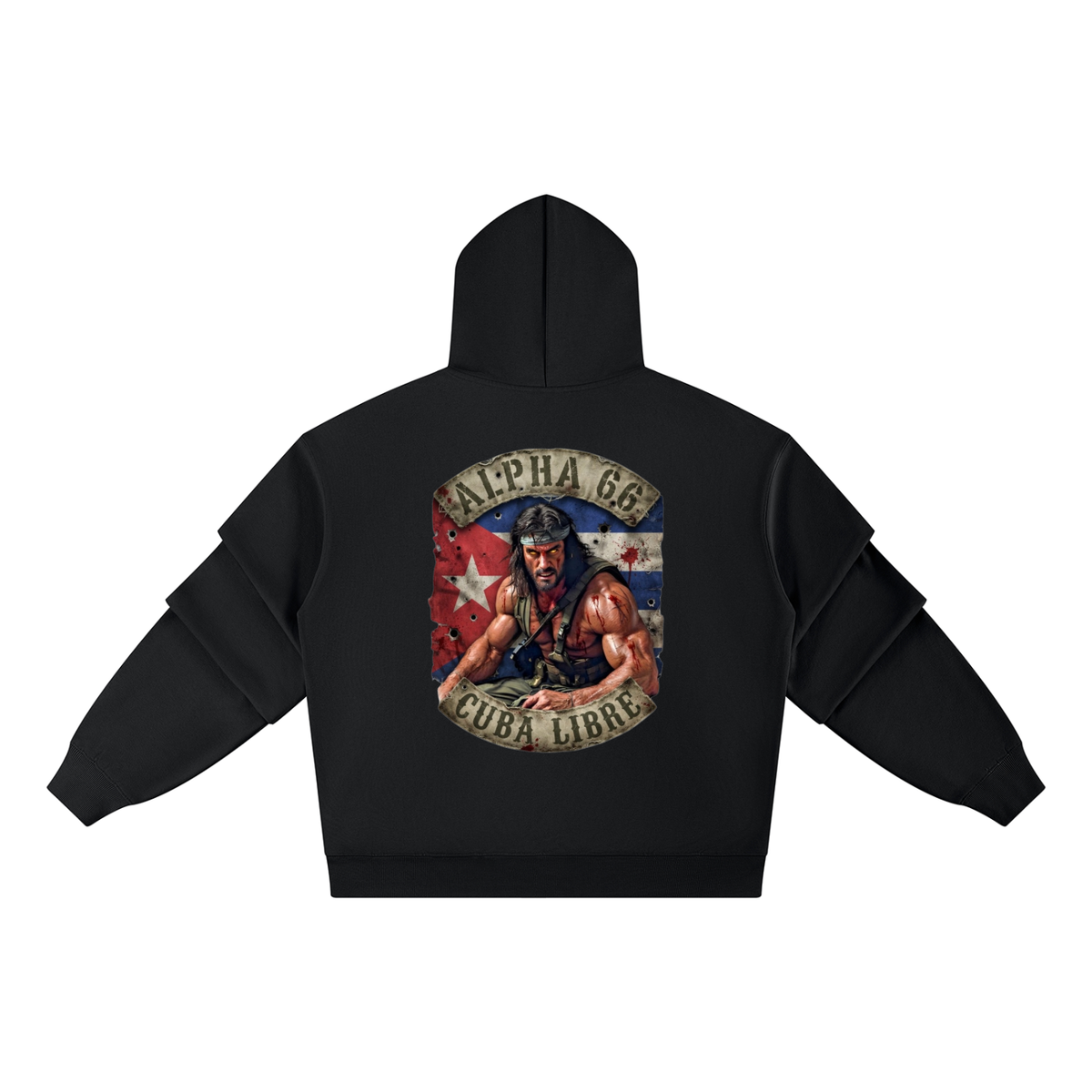 Unisex Heavyweight Ruched Sleeves Hoodie