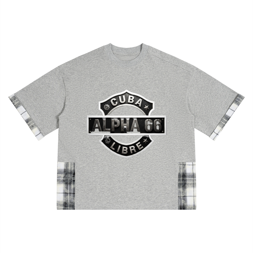 Unisex Plaid Paneled T-Shirt