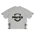 Unisex Plaid Paneled T-Shirt