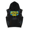 Unisex Vintage Wash Sun Fade Sleeveless Hoodie