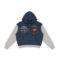 Unisex Color Block Fleece Full Zip Hoodie