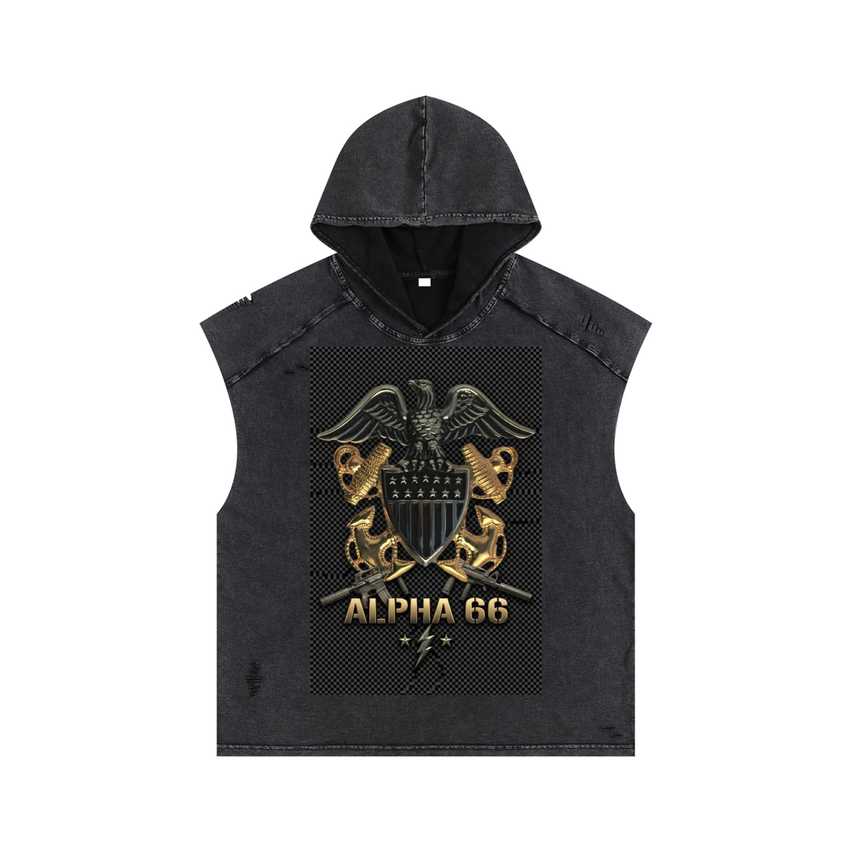 Snow Washed Boxy Hooded Tank Top