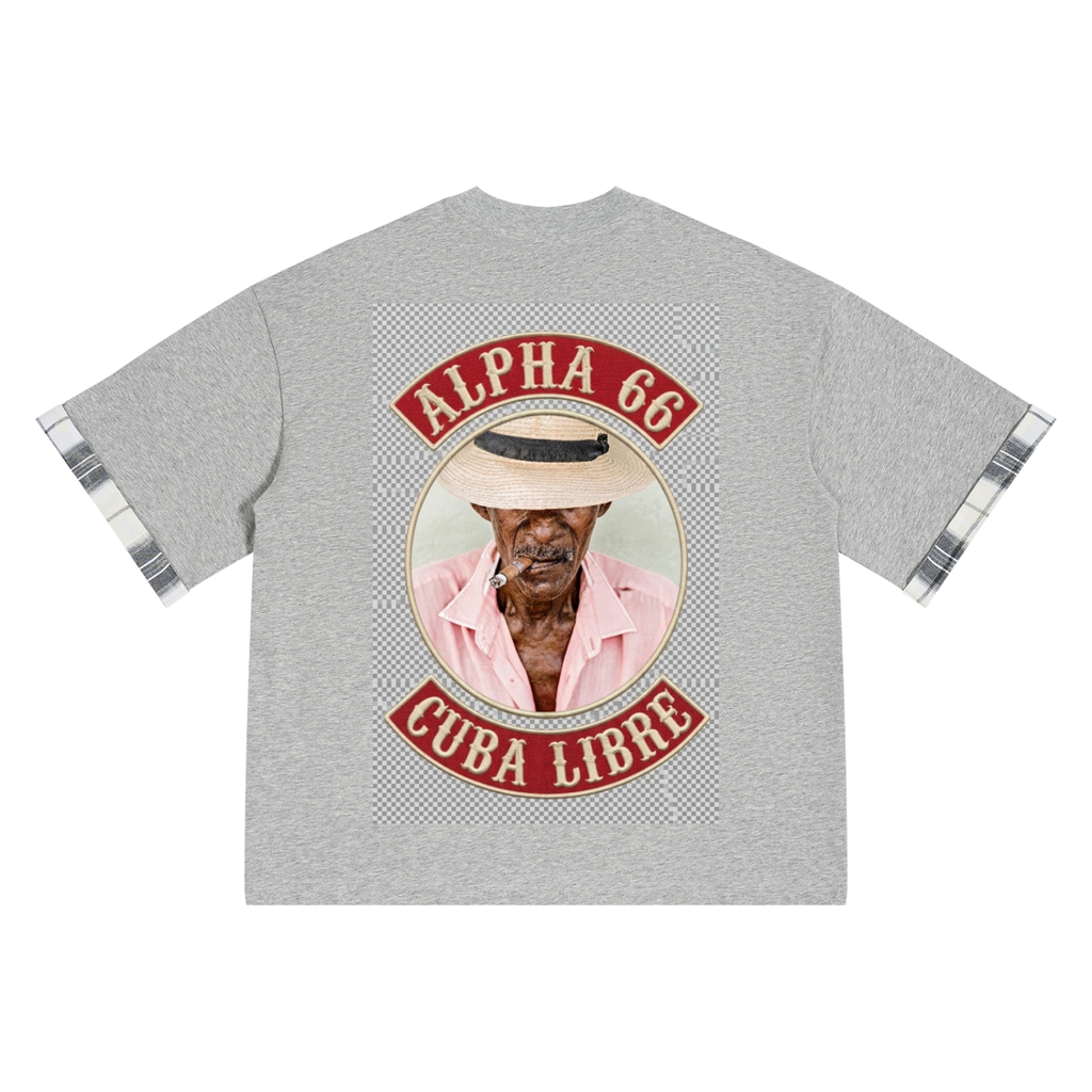 Unisex Plaid Paneled T-Shirt