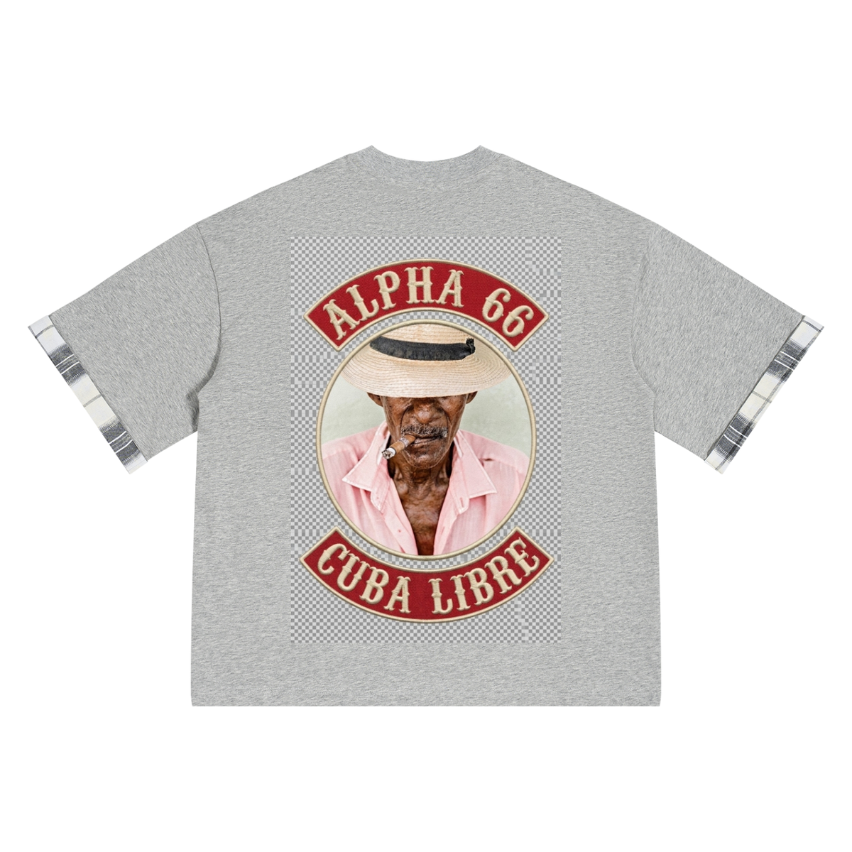Unisex Plaid Paneled T-Shirt
