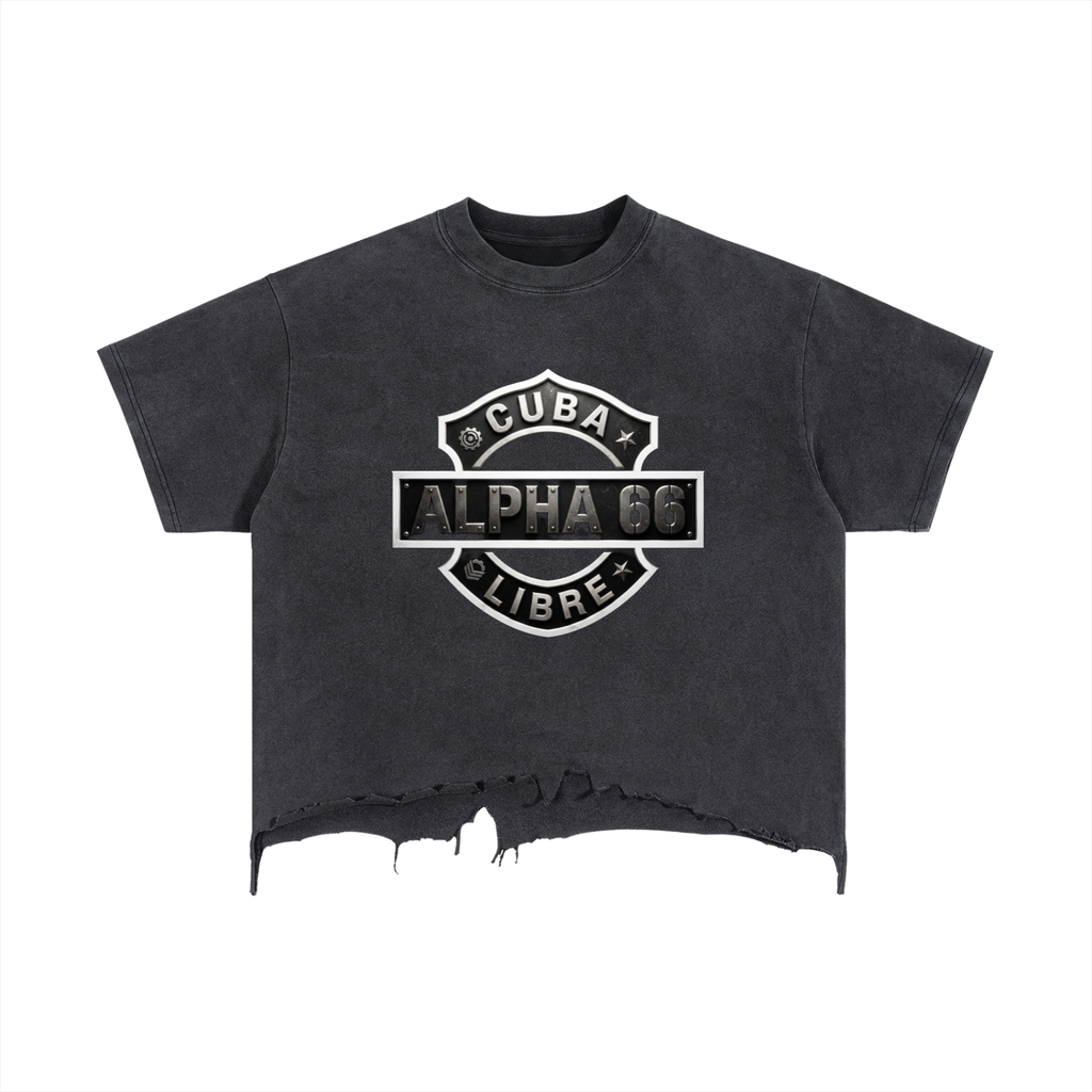 Vintage Wash Boxy Distressed Hem T-Shirt