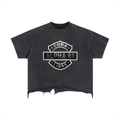 Vintage Wash Boxy Distressed Hem T-Shirt