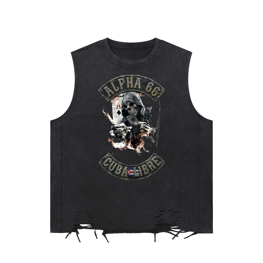 Snow Washed Raw-Hem Tank Top