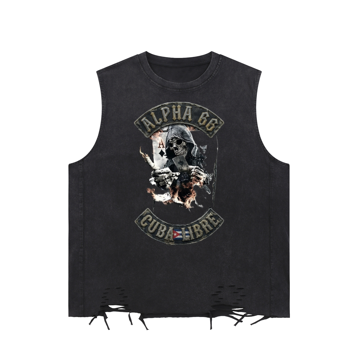 Snow Washed Raw-Hem Tank Top